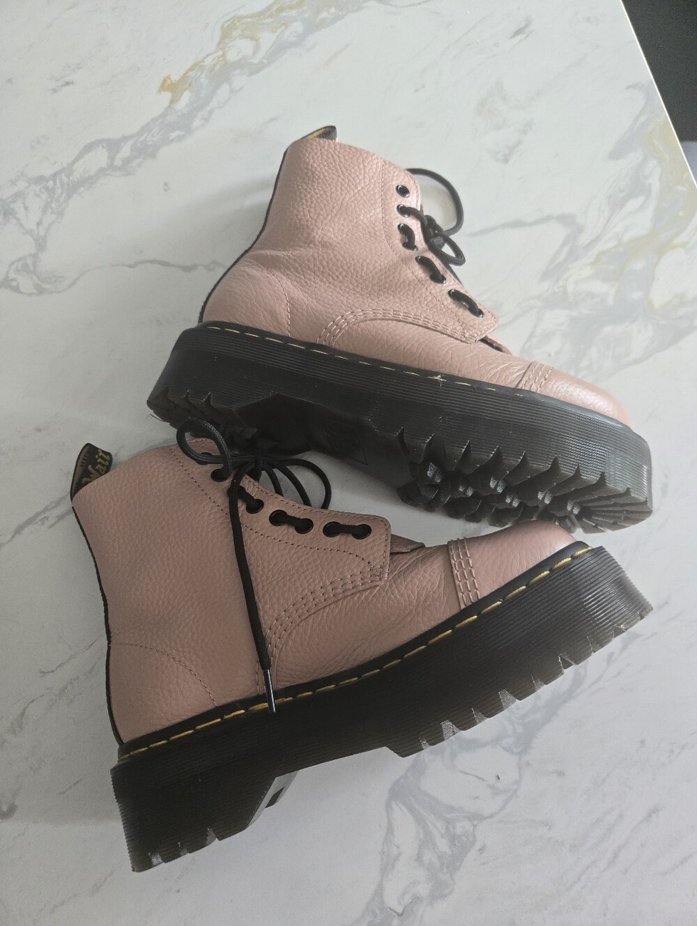 Dr Martens SINCLAIR Milled Nappa Leather Platform Zip Or Tie Boots. Size 8 - Picture 10 of 16